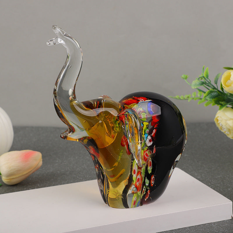 Elevate Your Space with the Glass Sculpture Elephant Entrance Hall Ornament